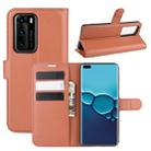 For Huawei P40 Litchi Texture Horizontal Flip Protective Case with Holder & Card Slots & Wallet(Brown) - 1