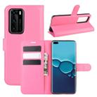 For Huawei P40 Litchi Texture Horizontal Flip Protective Case with Holder & Card Slots & Wallet(Rose Red) - 1