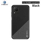 For Huawei Nova 6 SE PINWUYO Rong Series  Shockproof PC + TPU+ Chemical Fiber Cloth Protective Case(Black) - 1