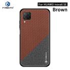 For Huawei Nova 6 SE PINWUYO Rong Series  Shockproof PC + TPU+ Chemical Fiber Cloth Protective Case(Brown) - 1