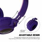 BT028C Cute Cat Ear Bluetooth 5.0 Headphones Foldable On-Ear Stereo Wireless Headset Headphone with Mic / LED Light / FM Radio / TF Card(Purple) - 13