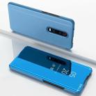 For OnePlus 8 Plated Mirror Horizontal Flip Leather Case with Holder(Blue) - 1