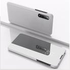 For Xiaomi Mi 10 / 10 Pro Plated Mirror Horizontal Flip Leather Case with Holder(Silver) - 1