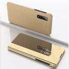 For Xiaomi Mi 10 / 10 Pro Plated Mirror Horizontal Flip Leather Case with Holder(Gold) - 1