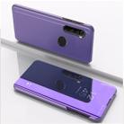 For Moto G8 Power Plated Mirror Horizontal Flip Leather Case with Holder(Purple Blue) - 1