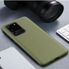 For Galaxy S20+ Starry Series Shockproof Straw Material + TPU Protective Case(Dark Green) - 1