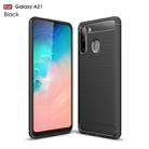 For Galaxy A21 Brushed Texture Carbon Fiber TPU Case(Black) - 1