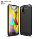 For Galaxy M31 Brushed Texture Carbon Fiber TPU Case(Black) - 1