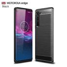 For Motorola Moto Edge Brushed Texture Carbon Fiber TPU Case(Black) - 1