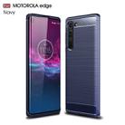 For Motorola Moto Edge Brushed Texture Carbon Fiber TPU Case(Navy Blue) - 1