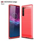 For Motorola Moto Edge Brushed Texture Carbon Fiber TPU Case(Red) - 1