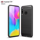 For Huawei Y7p Brushed Texture Carbon Fiber TPU Case(Black) - 1