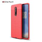 For OnePlus 8 Litchi Texture TPU Shockproof Case(Red) - 1