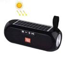 T&G TG182 Portable Column Wireless Stereo Music Box Solar Power waterproof USB AUX FM radio super bass(Black) - 1