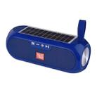 T&G TG182 Portable Column Wireless Stereo Music Box Solar Power waterproof USB AUX FM radio super bass(Blue) - 1
