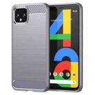 For Google Pixel 4a Brushed Texture Carbon Fiber Shockproof TPU Case (Grey) - 1