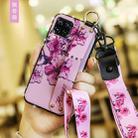 For Huawei Nova 6 SE Floral Cloth Pattern Shockproof TPU Case with Holder & Wrist Strap & Neck Lanyard(Purple) - 1