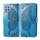 For Huawei Nova 6 SE Butterfly Love Flower Embossed Horizontal Flip Leather Case with Bracket / Card Slot / Wallet / Lanyard(Blue) - 1