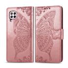 For Huawei Nova 6 SE Butterfly Love Flower Embossed Horizontal Flip Leather Case with Bracket / Card Slot / Wallet / Lanyard(Rose Gold) - 1