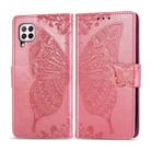 For Huawei Nova 6 SE Butterfly Love Flower Embossed Horizontal Flip Leather Case with Bracket / Card Slot / Wallet / Lanyard(Pink) - 1