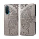 For Huawei Nova 6 Butterfly Love Flower Embossed Horizontal Flip Leather Case with Bracket / Card Slot / Wallet / Lanyard(Gray) - 1