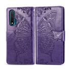 For Huawei Nova 6 Butterfly Love Flower Embossed Horizontal Flip Leather Case with Bracket / Card Slot / Wallet / Lanyard(Dark Purple) - 1