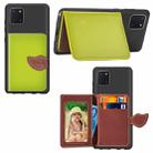 For Galaxy Note 10 Lite / A81 Leaf Buckle Litchi Texture Card Holder PU + TPU Case with Card Slot & Wallet & Holder & Photo Frame(Green) - 1