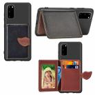 For Galaxy S20 Leaf Buckle Litchi Texture Card Holder PU + TPU Case with Card Slot & Wallet & Holder & Photo Frame(Black) - 1
