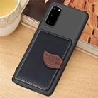 For Galaxy S20 Leaf Buckle Litchi Texture Card Holder PU + TPU Case with Card Slot & Wallet & Holder & Photo Frame(Black) - 2