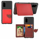 For Galaxy S20 Leaf Buckle Litchi Texture Card Holder PU + TPU Case with Card Slot & Wallet & Holder & Photo Frame(Red) - 1