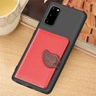 For Galaxy S20 Leaf Buckle Litchi Texture Card Holder PU + TPU Case with Card Slot & Wallet & Holder & Photo Frame(Red) - 2