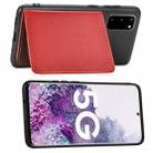 For Galaxy S20 Leaf Buckle Litchi Texture Card Holder PU + TPU Case with Card Slot & Wallet & Holder & Photo Frame(Red) - 5