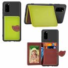 For Galaxy S20 Leaf Buckle Litchi Texture Card Holder PU + TPU Case with Card Slot & Wallet & Holder & Photo Frame(Green) - 1