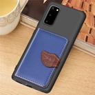 For Galaxy S20 Leaf Buckle Litchi Texture Card Holder PU + TPU Case with Card Slot & Wallet & Holder & Photo Frame(Blue) - 2