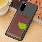 For Galaxy S20 Leaf Buckle Litchi Texture Card Holder PU + TPU Case with Card Slot & Wallet & Holder & Photo Frame(Brown) - 2
