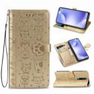 For Xiaomi Redmi K30 Cute Cat and Dog Embossed Horizontal Flip PU Leather Case with Holder / Card Slot / Wallet / Lanyard(Gold) - 1