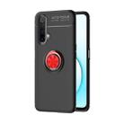 For OPPO Realme X50 Metal Ring Holder 360 Degree Rotating TPU Case(Black+Red) - 1