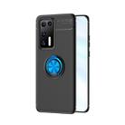 For Huawei P40 Metal Ring Holder 360 Degree Rotating TPU Case(Black+Blue) - 1