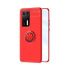 For Huawei P40 Metal Ring Holder 360 Degree Rotating TPU Case(Red+Red) - 1