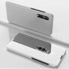 For Huawei Enjoy 10e Plated Mirror Horizontal Flip Leather Case with Holder(Silver) - 1