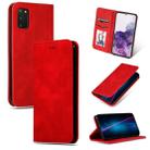 For Galaxy S20 Retro Skin Feel Business Magnetic Horizontal Flip Leather Case(Red) - 1
