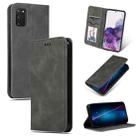 For Galaxy S20 Retro Skin Feel Business Magnetic Horizontal Flip Leather Case(Dark Grey) - 1