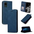 For Galaxy S20 Ultra Retro Skin Feel Business Magnetic Horizontal Flip Leather Case(Navy Blue) - 1