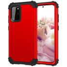 For Galaxy S20 Plus PC + Silicone Three-piece Shockproof Protection Case(Red) - 1