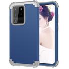 For Galaxy S20 Ultra PC + Silicone Three-piece Shockproof Protection Case(Blue) - 1