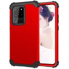 For Galaxy S20 Ultra PC + Silicone Three-piece Shockproof Protection Case(Red) - 1