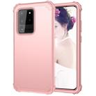 For Galaxy S20 Ultra PC + Silicone Three-piece Shockproof Protection Case(Rose Gold) - 1