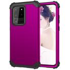 For Galaxy S20 Ultra PC + Silicone Three-piece Shockproof Protection Case(Purple) - 1