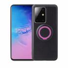 For Galaxy S20 Ultra Y-Shaped Non-slip Texture TPU Case with Magnetic Rotating Ring Holder(Magenta) - 1