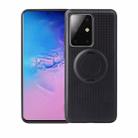 For Galaxy S20 Y-Shaped Non-slip Texture TPU Case with Magnetic Rotating Ring Holder(Black) - 1
